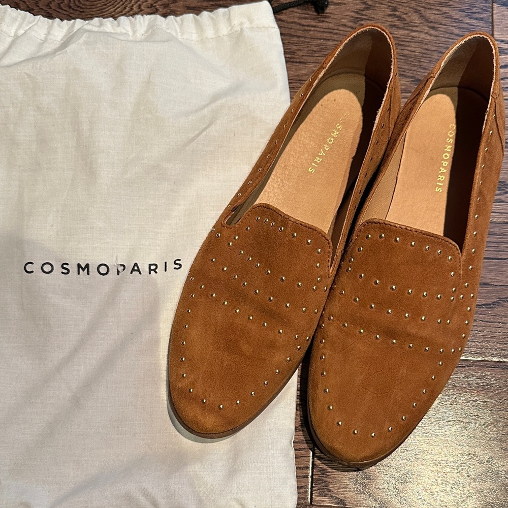 Women's Brown Studded Loafers